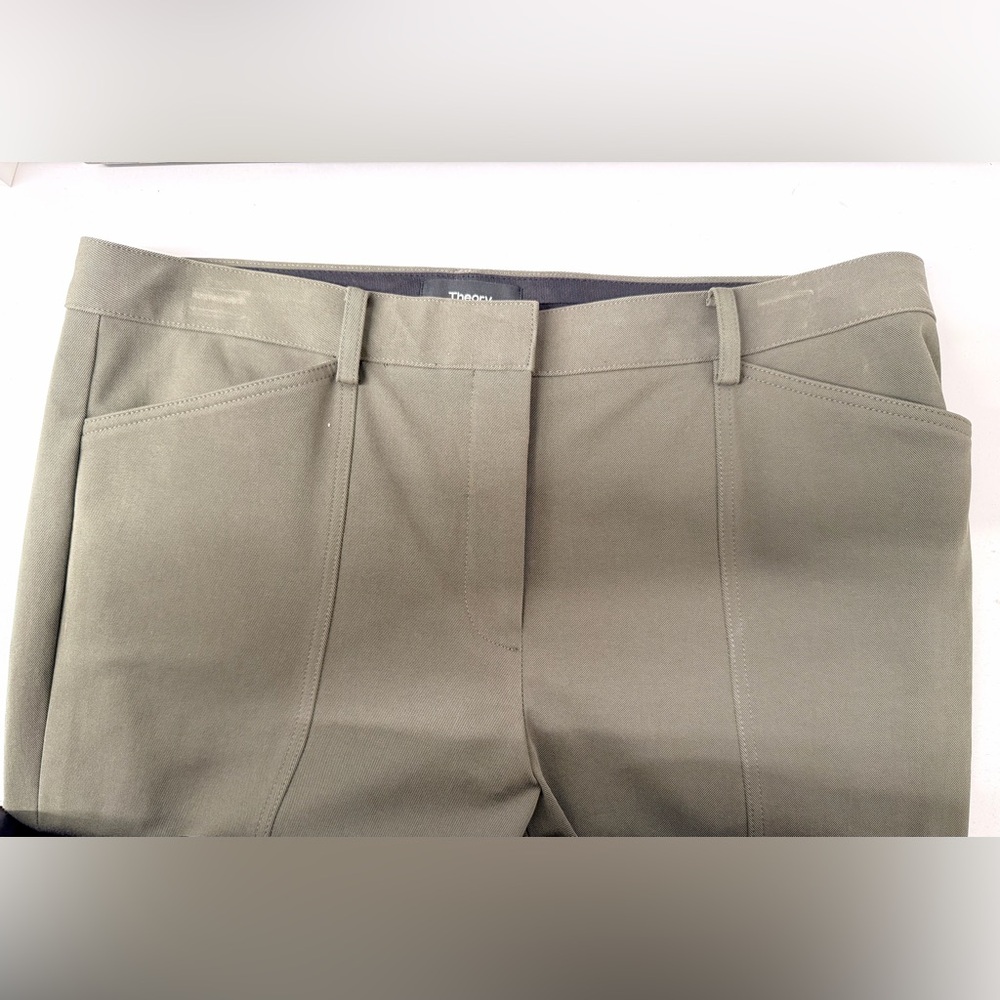 Theory Olive Stretch Slim Women's Ankle Pants, size 6 - Picture 7 of 8